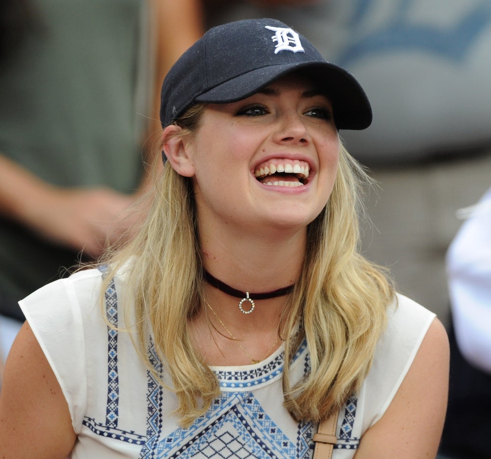 Jul 25, 2016; Boston, MA, USA; American actress and model Kate Upton in attendance to watch a game between the Boston Red Sox and Detroit Tigers at Fenway Park. Mandatory Credit: Bob DeChiara-Imagn Images