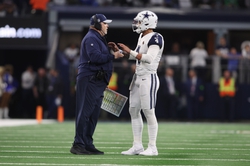 Dec 10, 2023; Arlington, Texas, USA; Dallas Cowboys head coach Mike McCarthy and quarterback Dak Prescott (4) will host Jordan Love and the Green Bay Packers, McCarthy's former team, Sunday in a Wild Card Round matchup at AT&T Stadium. Mandatory Credit: Tim Heitman-USA TODAY Sports