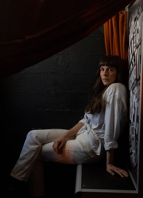 Madi Diaz sits in the photo booth at Brooklyn Bowl in Nashville , Tenn., Friday, March 8, 2024.