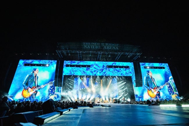 The Rolling Stones perform at Thunder Ridge Nature Arena in Ridgedale, Mo. during their last stop on the Hackney Diamonds Tour on Sunday, July 21, 2024.