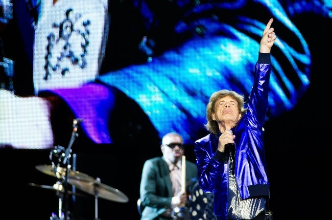 Mick Jagger perform with The Rolling Stones at Thunder Ridge Nature Arena in Ridgedale, Mo. during their last stop on the Hackney Diamonds Tour on Sunday, July 21, 2024.